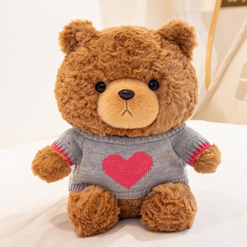 Teddy Sweater Cute Bear Plush Stuffed Animal With Pp Cotton For Kids Decor Gift