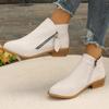 Fashion Women Boots 2024 New Comfortable Suede Fashion Platform Shoes for Women Side Zipper Heeled Ankle Boots Women Zapatos De Mujer