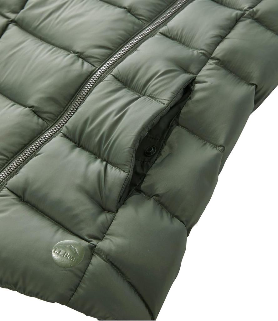 LL Bean Boundless Down Puffer US Size Dark 1000104513 Women's Vest, Fit, Petite, L, Black,
