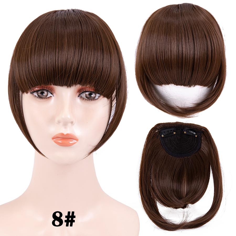 Fringe Bangs Synthetic Hair Extensions Clip In Bangs 6 Inch Short Straight Hairpiece Front Neat Bang Two Side Blonde