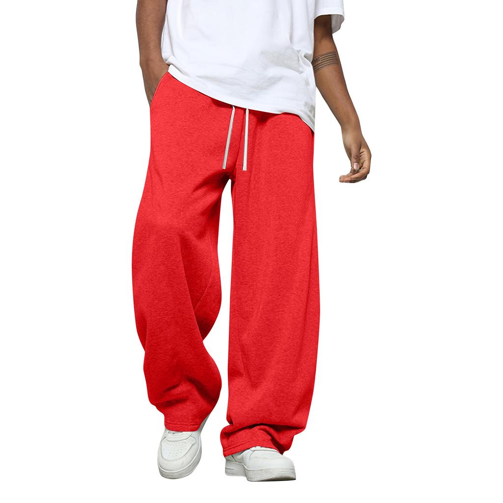 Men's Solid Color Loose Wide Leg Sweatpants Men's Casual Fashion Sweatpants