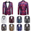 Mens Embroidery Blazer Slim Fit Flowery Suit Jacket Stylish Floral Tuxedo Jacket