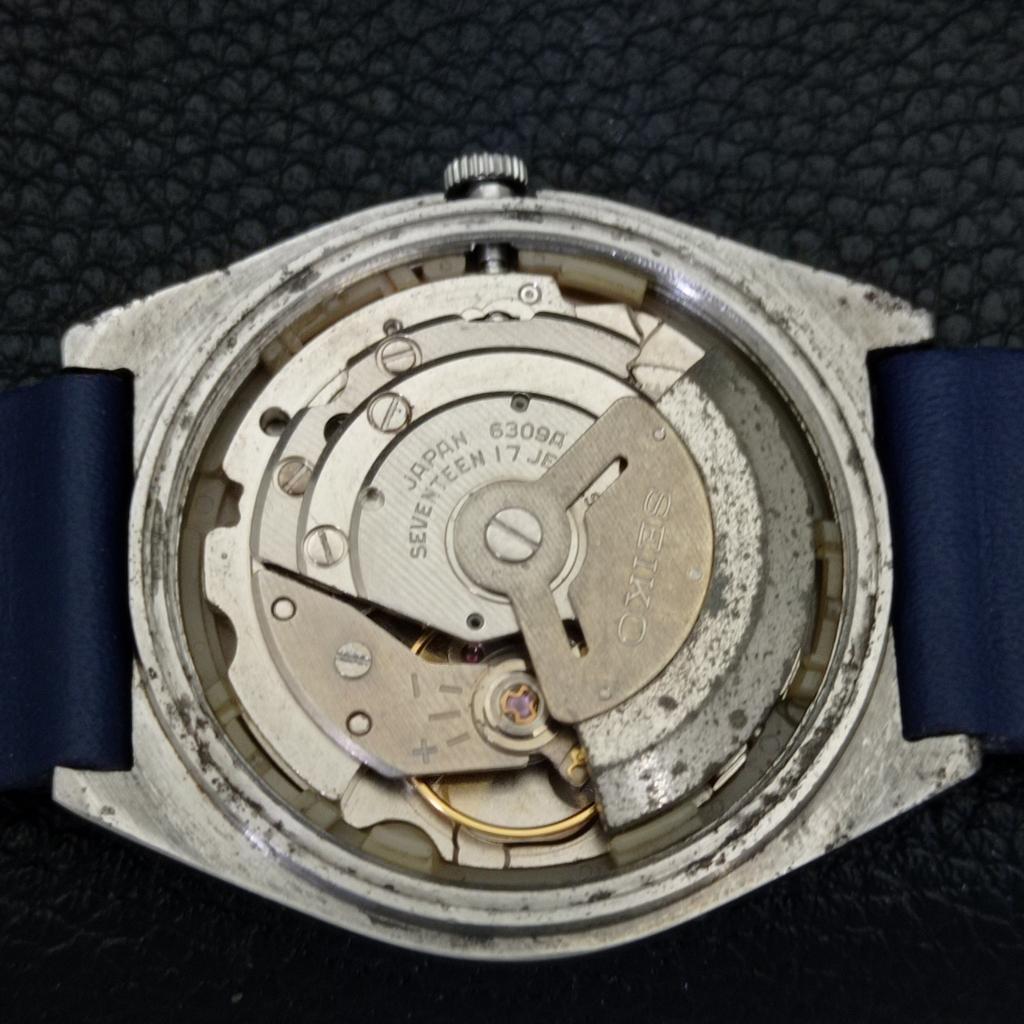 VINTAGE SEIKO 5 AUTOMATIC 6309A JAPAN MENS SKY BLUE COLOR DIAL WATCH A500835-5 R154-a500835