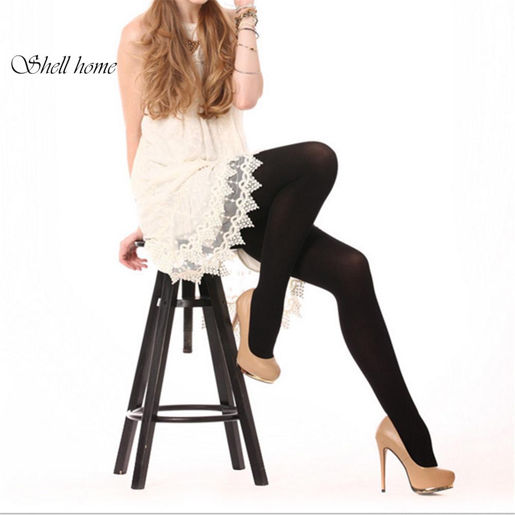 Stretch Sexy Ninth Warm Lady Footed Pantyhose Solid ColorLeggings
