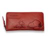PEANUTS SNOOPY Snoopy Round Zipper Long Wallet Long Wallet Red 73053 Cowhide Italian Leather Unisex Unisex (Red)