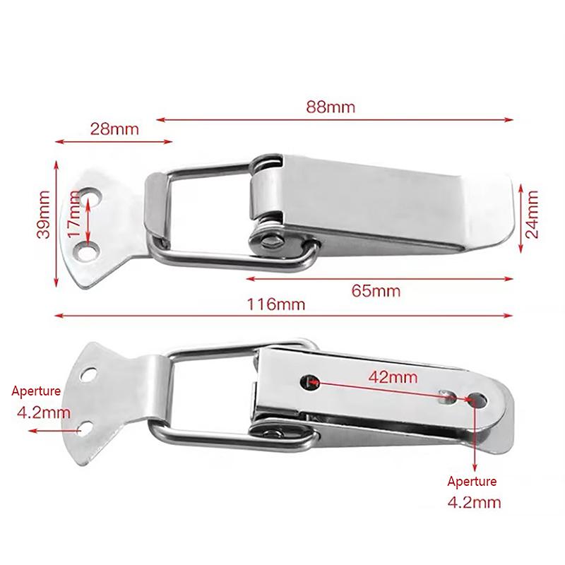 Loaded Draw Toggle Clamp Hasps Latch Catch Duck-Mouth Buckle Hook Wooden Box Hasps Clamp Metal Spring Catch Clasp