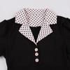 Women's Polka Dot Swing Dresses Lapel Buttons High Waist Belt Slim Fit Short Sleeves Summer Dress Office Work Casual Wear Vintage Outfit