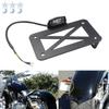 Motorcycle Accessories Modified Accessories American Cruise Prince Car Retro License Plate Holder With Light Metal Black Bracket