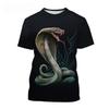 Summer Men's Trend Printed 3D Snake Fashion Short Sleeved T-shirt