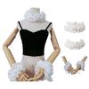 Victorians Renaissances Ruffled Neck Collar Wrist Cuffs Vintage Chiffon Stand False Collar Chokers Colonial Costume