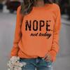 American European Cross Border Fashion Casual Women Long Sleeve Printed Slogan Sweatshirt