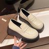 Fashion Hot Selling 2025 New Women's Thick Bottom Loafers Heightening College Shoes Retro British Style Flat Bottom Round Toe Summer