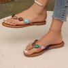 Plus-size Slipper Lady 45 Fashion Outside Wearing All-match Flat Flip-flops Beach Sandals