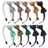 10Pcs Grosgrain Ribbon Hair Bows of Children's Headband Girls Handmade Pleat Solid Color Cute Princess Headband Hair Accessories