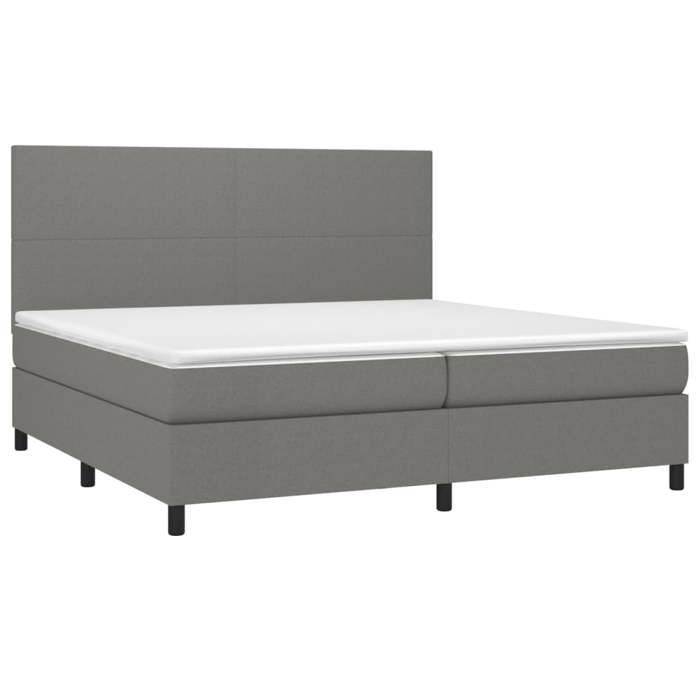 VidaXL Slatted Bed Base with Mattress and LEDs, Upholstered Bed with Headboard, Double Bed, Adult Bedroom Bed, 3134742