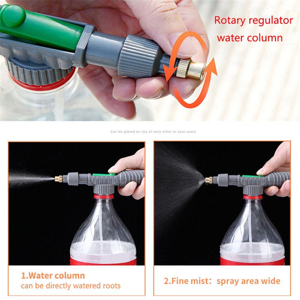 Garden Manual High Pressure Drink Bottle Nozzle Watering Tool Air Pump Sprayer Spray Head