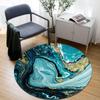 Bedroom Floor Mat Anti-Slip Carpet Colorful Mat Abstract Marble Pattern Round Carpet Living Room Area Carpet