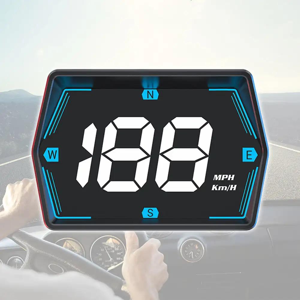 Universal Car HUD Digital GPS Speedometer Head Up Display MPH Overspeed Alarm Multifunctional Speedometer Compass HD Display