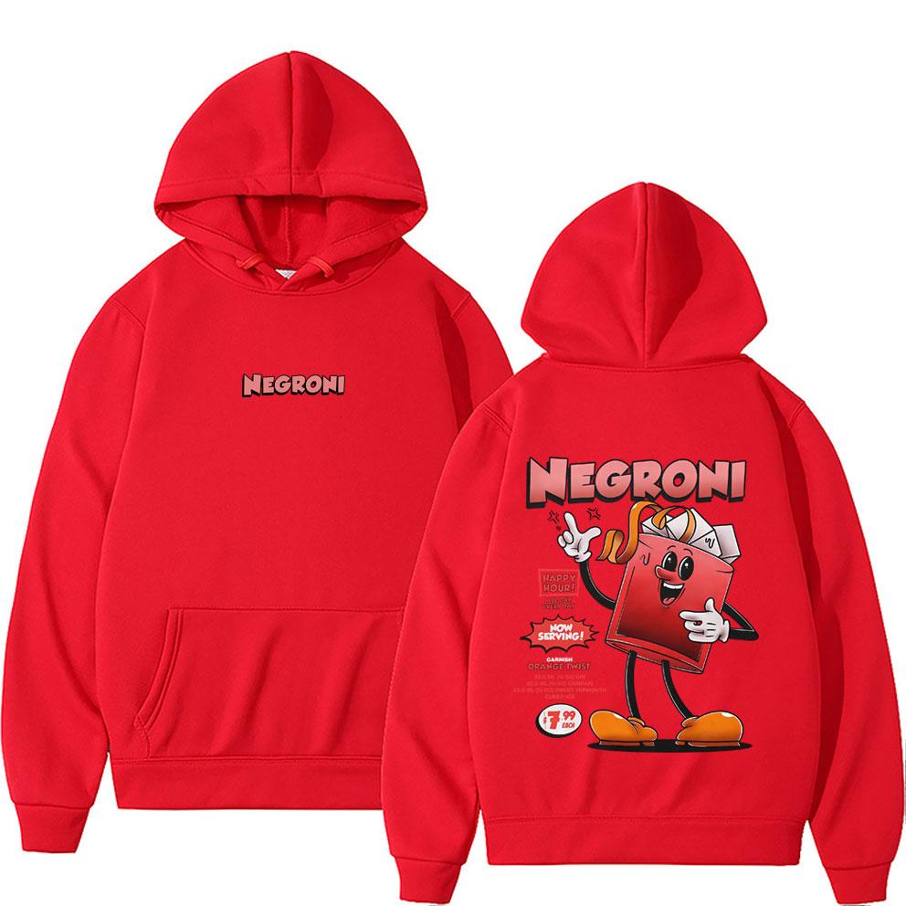 Negroni Cocktail Funny Meme Hoodie Men Women Casual Vintage Oversized Sweatshirt Unisex Humor Pullover Hoodies