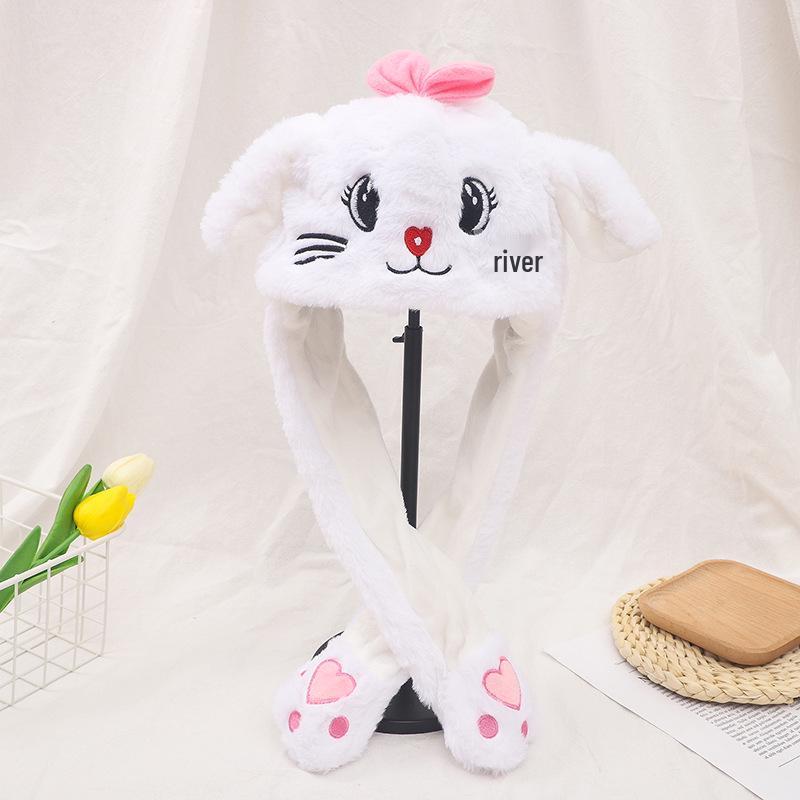 Moving Rabbit Ear Hat: Adorable Airbag Ears Wiggle When Pinched, Just Like the Viral Sensation On TikTok.