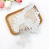 White Handmade Beads Three-Dimensional Flower Embroidery Applique Clothing Wedding Dress Evening Dress Decorative Cloth Sticker Accessories
