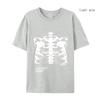 Women T-shirt Short Sleeve Streetwear Blsack Tops Skeleton Print Grunge Gothic Oversized  T-shirt  Streetwear Women's  T-shirt