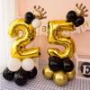 32inch 0-9 Black Gold Blue Number Balloon Crown Digit Helium Foil Ballon Baby Shower Birthday Party Wedding Decor Balls Supplies MIT