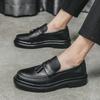 Fashion New Comfortable Men's Thick Bottom Loafer Shoes for Men Elegant Casual Business Luxury Male  Gentlemen Increase In Height Shoe