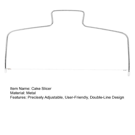 Adjustable Height Cake Slicer Stainless Steel 8 Scales Double-Line Cutting Tool Corrosion