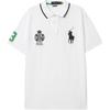 Polo Logo Print Slim Fit Mesh Short Sleeve Polo Shirt Men Tops White 710835744-002