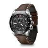 SWISS ARMY Watch Chronograph Analog Waterproof Men's Quartz Black Dial Brown Leather Strap Stainless Steel Case (316L) Strap Replacement 5