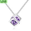Sale Water Cubic Zircon Necklace Rubik 'S Cube Pendant Necklace For Ladies Party Birthday Present