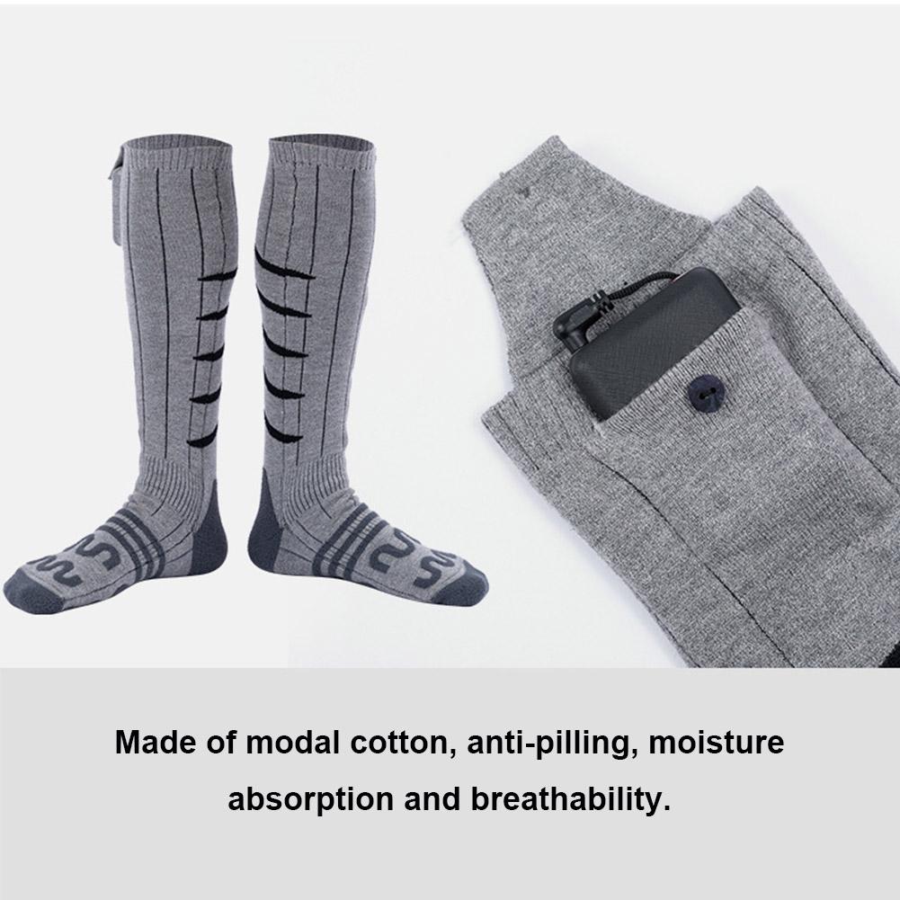 1 Pair Winter Warm Electric Heated Socks Thickening Ski Stockings Hiking Socks For Women Men Anti-Cold Outdoor Sports Stockings