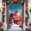 Christmas Door Cover Merry Christmas Backdrop Banner Outdoor Front Porch Door Sign for Holiday Door Wall Home Decor Photo Backgrounds