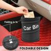 1pcs Black Foldable Leakproof Durable Oxford Cloth Easy Hanging Design Car Trash Can Suitable for Camping Picnic and Office Use