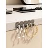 Seamless No-Drill Wall-Mounted Mini Hooks for Bathroom, Mirror, Cabinet Doors, and Jewelry Storage