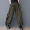 Plus Size Vintage High Waist Casual Loose Long Spring Summer Wide Leg Pants Women Trousers