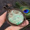 Natural Variscite Gemstone Handmade Copper Wire Wrap Gift Pendant 3.35 A8l10