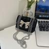 Mini Beautiful Bow Solid Color Sweet Small Square Bag Summer New Product Chain Shoulder Messenger Bag Women