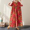 Short Sleeve Plus Size Cotton Vintage Floral New In Dresses for Women Casual Loose Long Summer