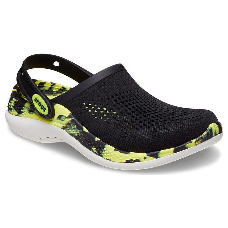 Crocs LiteRide EVA 360 Lightning Shoes Marble Pattern Clogs Beach Sandals Unisex Sandals Black 207634-02K