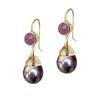 Exquisite Round Pink Stone Earrings For Women Trendy Jewelry Classic Drop -Shaped Imitation Pearls Dangle Earrings