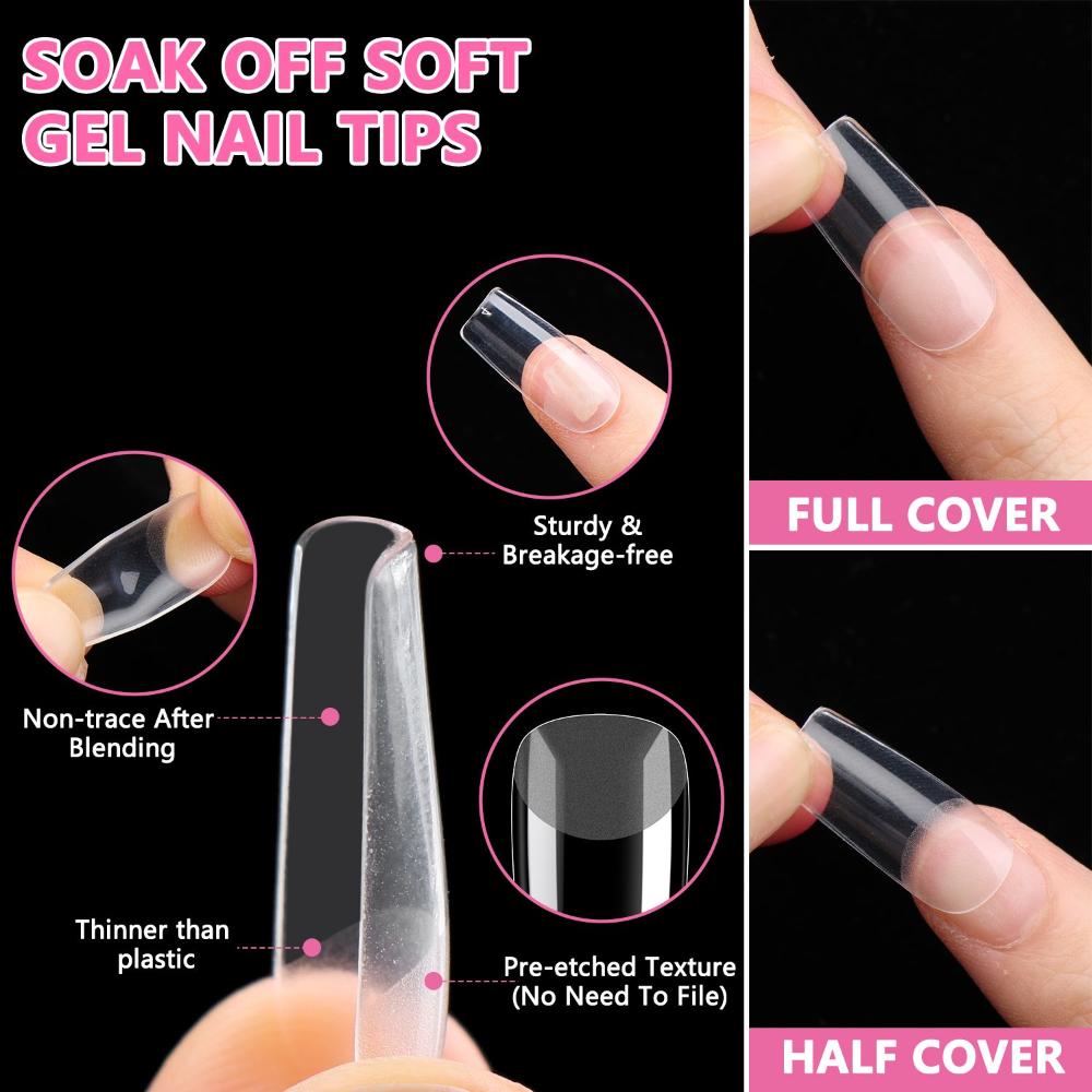 Shape Gel Nail Tips Soft Gel Full Cover Nail Tips Soft Gel Nail Extension