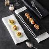 Stone Pattern Ceramic Long Strip Plate Restaurant Sushi Plate Dessert Plate Snack Plates Molecular Cuisine Creative Tableware