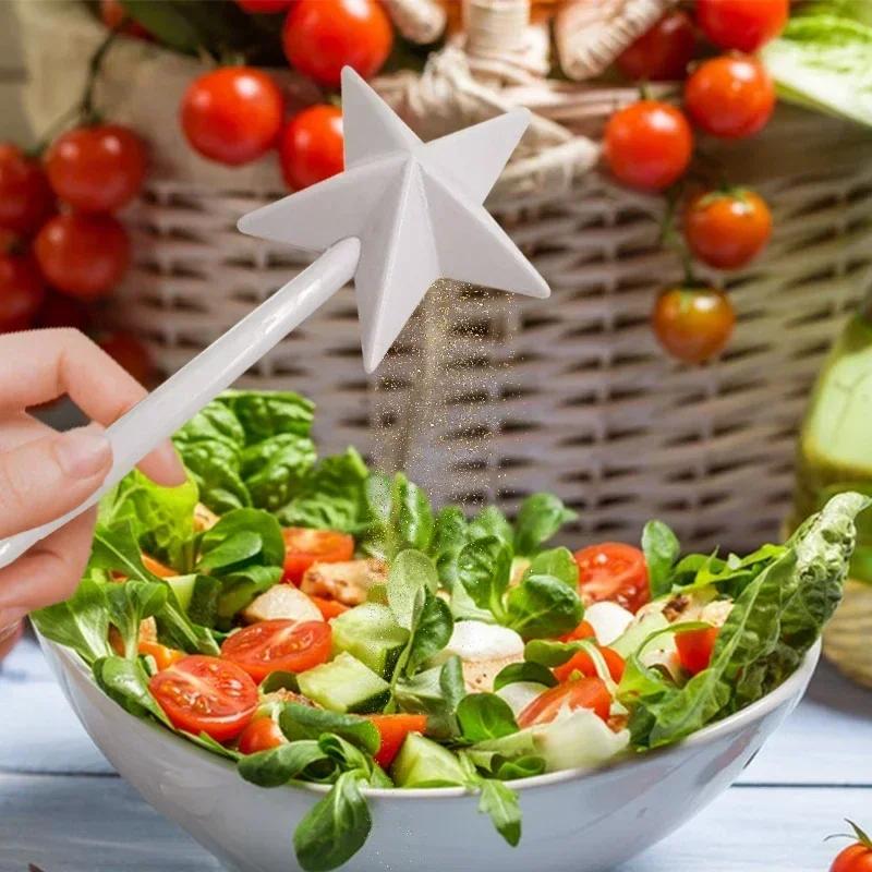 Salt Pepper Shakers Refillable Magical Star Wand Spice Dispenser Seasoning Shaker Set Kitchen Cooking Dining Tables BBQ Supplies