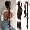Synthetic 32Inch Braided Ponytail Hair Extension Women Pony Tail Hairpiece DIY Boxing Braids With Rubber Band Elastic For Women