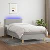 VidaXL Slat Bed Base with Mattress and LED, Upholstered Bed, Single Bed, Adult Bed for Interior Bedroom, 3133605