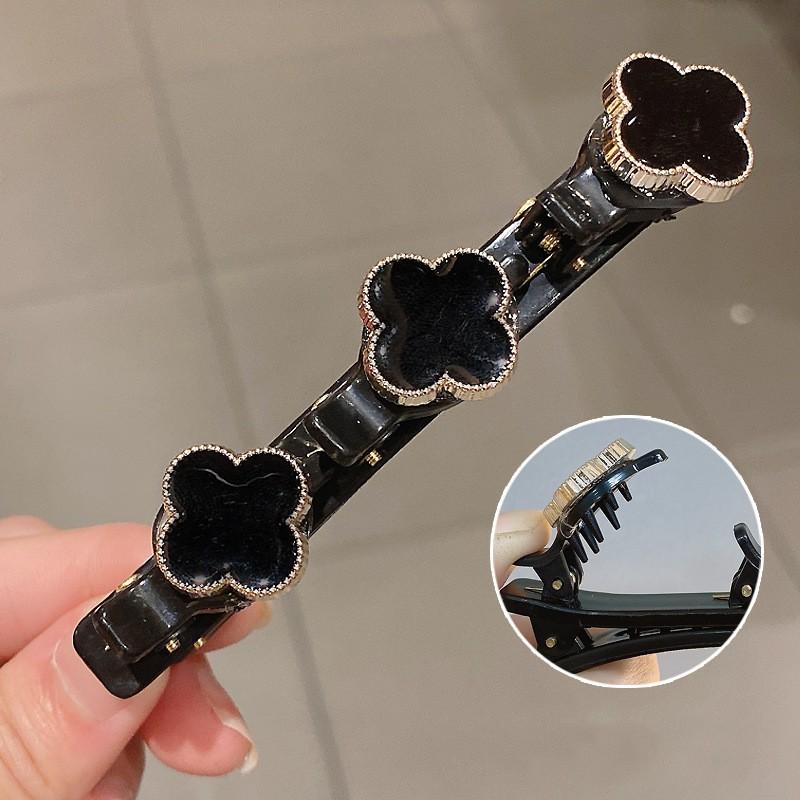 Double Layer Hair Braiding Hairpin Broken Hair Clip Women Girl Bangs Hairpin Korean Fixed Hair Clip Lazy Hair Style Accessories