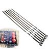 6pcs Stainless Steel Shish Kabob Sticks BBQ Accessories Long BBQ Barbecue Skewers Barbeque Grill Set Wide BBQ Skewer 45/50/55cm