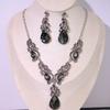 Set Of Necklace Earrings Set, Court Temperament Alloy Crystal Retro Necklace Set 2-Piece Set